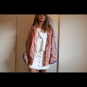 Pink and blue urban outfitters bomber jacket